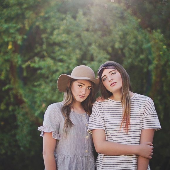 Striped Gray Ruffle Peplum Top - Picture 7 of 7